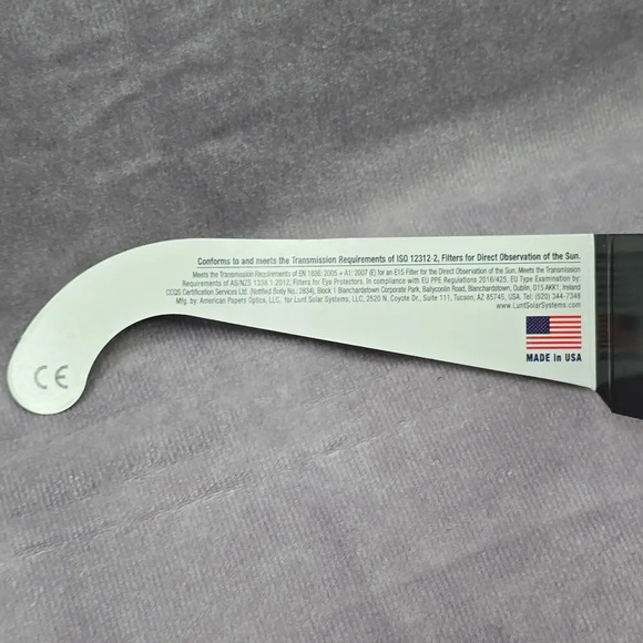 Lunt Solar System Original Solar Eclipse Safety Glasses ISO Certified 2024 - Picture 5 of 6